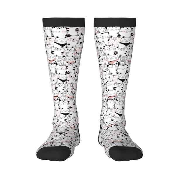 Balery Cute Cat Calcetines novedosos Calcetines deportivos Calcetines hasta la rodilla Calcetines de algodón Calcetines originales y geniales