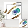 thumbnail image 4 of Designart ' Abstract Bird Feather From Wing Isolated ' Bohemian & Eclectic Canvas Wall Art Print, 4 of 4