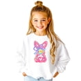 thumbnail image 2 of Painted Easter Bunny Sweatshirt for Girls Colorful Coquette Spring Pullover for Kids White Sweatshirt Youth Medium, 2 of 4