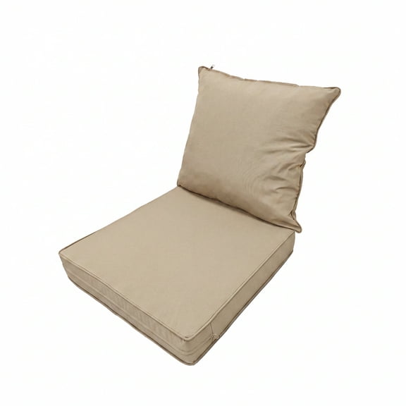 Garvee 24" x 21.7" Outdoor Chair Cushion Set Water-Resistant High-Elastic Foam for Sofa, Beige