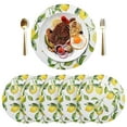 thumbnail image 5 of Ryvnso Lemon and Leaves Round Plate Mats Dining Table Placemat Set of 4 for Holiday Decoration, 5 of 7