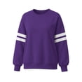thumbnail image 4 of Hurxie Women's Lightweight Striped Sweatshirts Loose Basic Pullover Color Block Crew Neck Long Sleeve Sweatshirts for Casual Daily Wear, 4 of 7