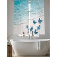 thumbnail image 5 of Summer Ocean Sheer Curtains 72 Inch Long 2 Panels, Beach Nautical Blue Butterfly Bug Light Filtering Rod Pocket Curtains, Sheer Voile Drapes for Living Room Bedroom, 52"x72", 5 of 8