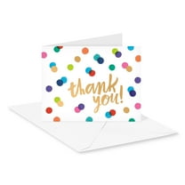 American Greetings Thank You Card Stationery Notes, Dots, Gold (20-Count)