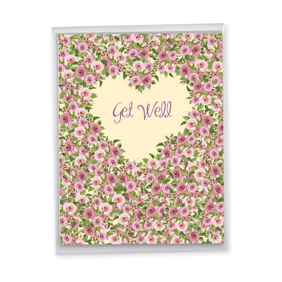 1 Big Get Well Card (8.5 x 11 Inch) - Heartfelt Wishes - NobleWorks