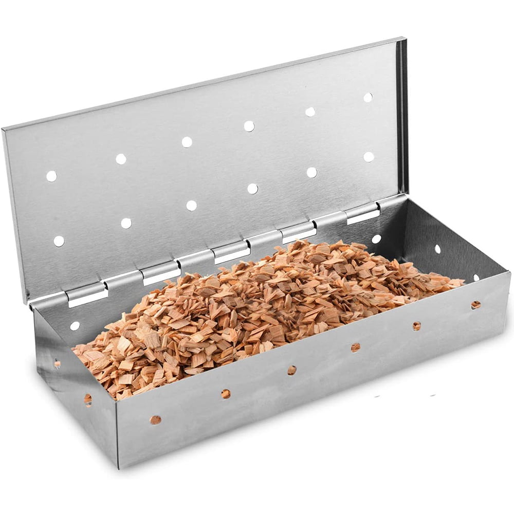 Woodchip Stainless Steel BBQ Smoking Wood Chip Smoker/Grill/Cooking Infuse Box 