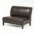 thumbnail image 4 of GDF Studio Nathan Contemporary Bonded Leather Upholstered Loveseat, Brown and Espresso, 4 of 8