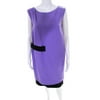 Pre-owned|Escada Womens Color Block Knee Length Dress Purple Size 38