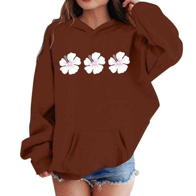 Liyamei Chandail à Capuchon et Chandails en Molleton pour Filles pour l'Hiver Tenue Décontractée Col Rond Imprimé Lettre Chandail pour Enfants de 2 à 13 Ans Activités Extérieures et Confort Quotidien Taille 2-3 Ans