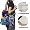 thumbnail image 3 of Dragon Quest Bolso de tela con estampado de lienzo para mujer, bolsa de compras reutilizable y estética, con cremallera interior, regalo para mujer,40*45cm., 3 of 6