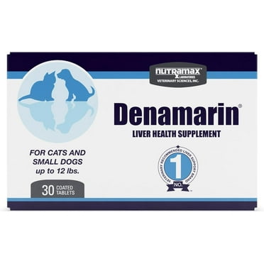 Nutramax Denamarin Liver Health Supplement for Small Dogs and Cats - with S-Adenosylmethionine (SAMe) and Silybin, 30 Blister Pack Tablets
