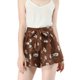 thumbnail image 1 of Pantalones cortos de verano de playa con cintura alta con lazo elástico estampado para mujer marrón S Unique Bargains Pantalones, 1 of 6