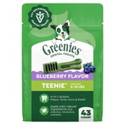 Greenies Blueberry Flavor Adult Natural Dental Dog Treats Teenie Size, 12 oz Pack (43 Count)