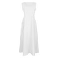 thumbnail image 3 of Enwejyy Womens Sundress Cotton Linen Solid Sleeveless Pockets Loose Tank Dress Plus Size S-4XL, 3 of 4