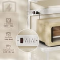 thumbnail image 3 of Distressed White Kitchen Baker's Rack with Power Outlets & Adjustable Shelves - Coffee Bar Station for Living Room, Dining & Entryway Storage, 3 of 7