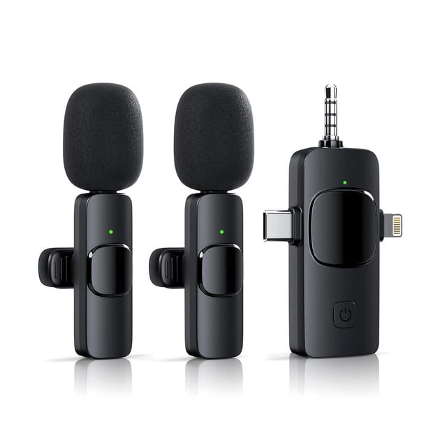 Micrófono Lavalier inalámbrico WAYVOSE 3 en 1 para iPhone/Android