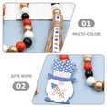 thumbnail image 3 of FRCOLOR Patriotic Wooden Beading Garland Tiered Tray Decor Rustic 4th of July Wooden Beads Garland, 3 of 8
