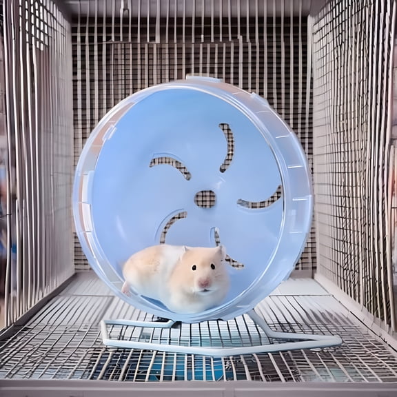 BESTSKY Silent Hamster Wheel Large Small Animal Exercise Wheel with Stand | Blue Design | Easy Installation for Hamsters Hamster Wheel