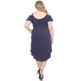 thumbnail image 3 of White Mark Casual Scoop Neck Flutter Sleeve Knee Length Dress, Women's Plus, 1X-3X, 3 of 6