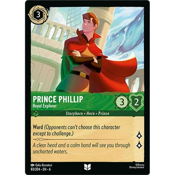 Disney Lorcana Azurite Sea Uncommon Prince Phillip - Royal Explorer #83