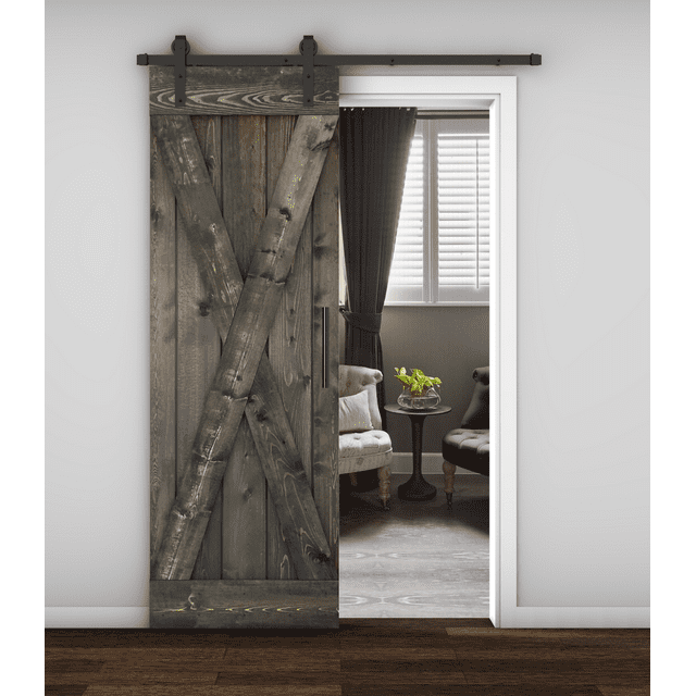 Essencaliy 28in x84in Solid Wood Barn Door, MadeinUSA Farmhouse