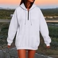 thumbnail image 5 of Godom Quarter Zip Womens Hoodies Drawstring Hooded Sweatshirts for Woman with Pocket Fashion Sweatshirt, 5 of 6