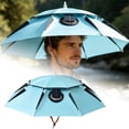 thumbnail image 4 of Solar Powered Fan Umbrella Hat 31.5in UPF 50+ Dual Cooling Hands Free Outdoor Sun Protection Hat for Fishing Golf Camping(Sky Blue,One Size), 4 of 8