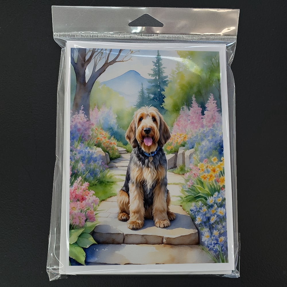 Otterhound Spring Path Greeting Cards Pack of 8 7 in x 5 in