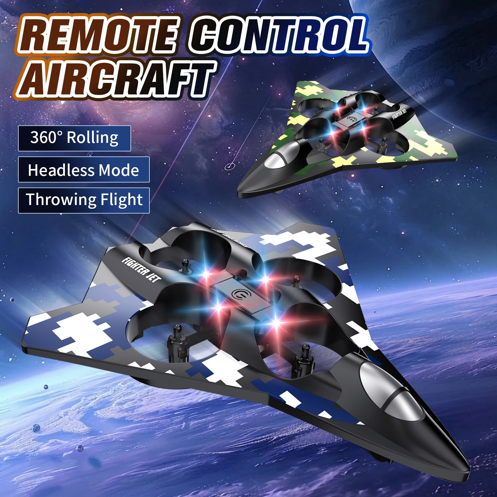 Radio Control Airplanes,Foam RC Airplane Jet , Remote Control Airplanes ,With 2 Batteries, RC Planes for Kids Adults 8-16, 360° Flip Fighter Jet Toys, Stunt Roll, Airplane drone for kids Toy Gifts