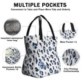 thumbnail image 3 of White and Blue Of Leopard Print Drawstring Lunch Bag Women - Drawstring Lunch Bag Insulated for Work Office - Stain-Resistant Large Lunchbags for Women with Multi-Pockets, 3 of 6