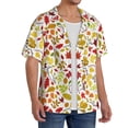 thumbnail image 4 of Cauagu Colorful Leaves Men's Short Sleeve Button Down Hawaiian Shirt for Men Bowling Shirts Casual Summer Beach Shirt,Large, 4 of 6
