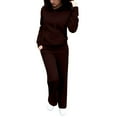 thumbnail image 6 of Breezora Women's Hooded Sweatshirt And Jogger Set With Pockets Comfortable Lounge Suit For Everyday Wear M Size Brown, 6 of 8