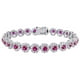 Miabella 14 5/8 CT TGW Zircone Cubique Rouge et Bracelet Floral Saphir Blanc Créé en Argent Sterling – image 1 sur 5