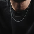 thumbnail image 3 of HZMAN 5mm Cuban Chain for Men Stainless Steel Men's Silver Chain Diamond Cut Hip Hop Link Chains Necklace 16-30 Inch (28in), 3 of 7