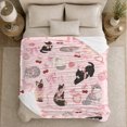 thumbnail image 5 of Playful Cats Pink Bows, Playful Pet Portrait Pattern, Warm Flannel Blanket for Living Room and Bedroom with Detailed Artwork, Cat Lovers Just Because Gift, Pet Lover Home Decor, 5 of 9
