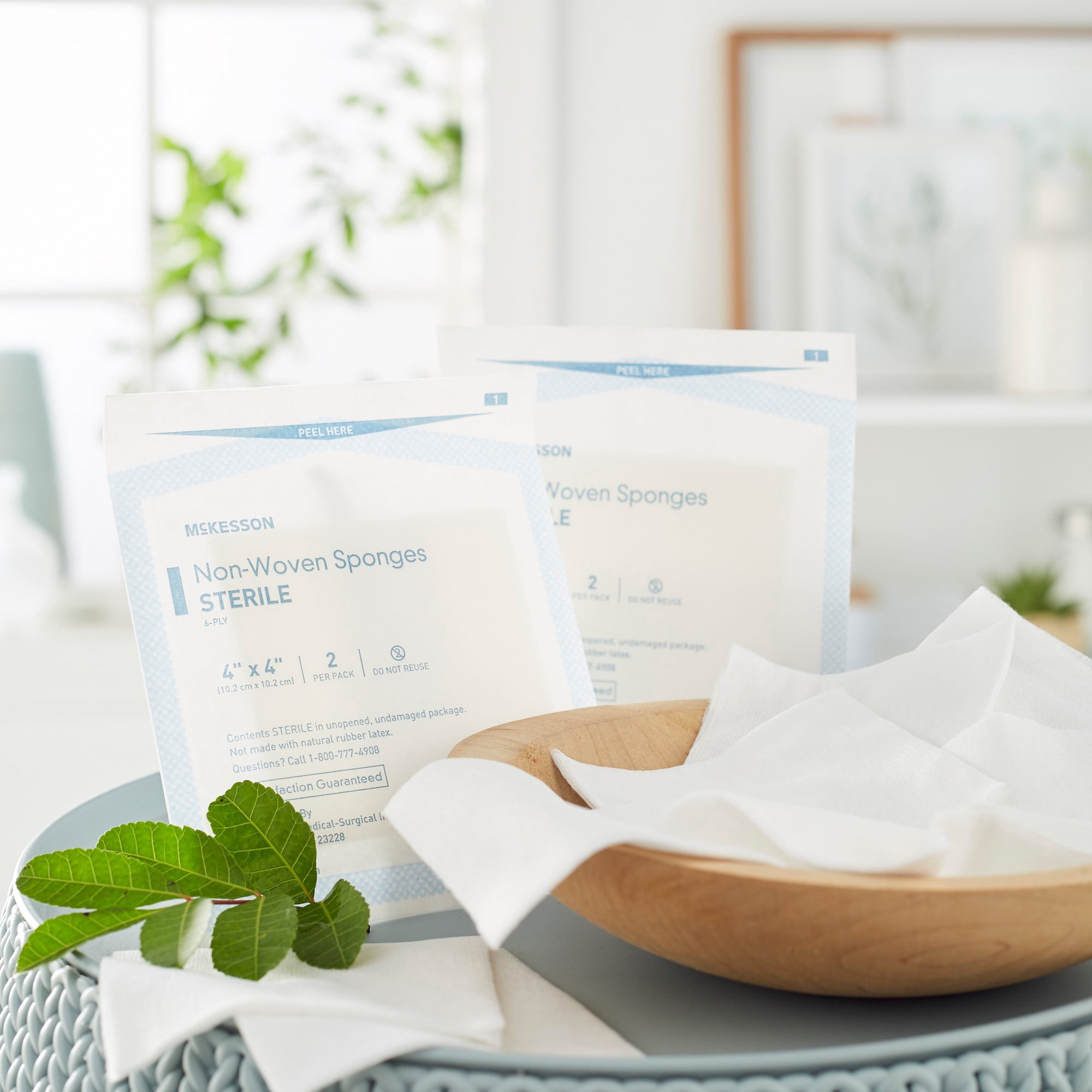 McKesson Non-Woven Gauze Sponges, Sterile Absorbent Wound Pad - 4 in x 4 in, 2 per Pack, 300 Packs, 600 Total
