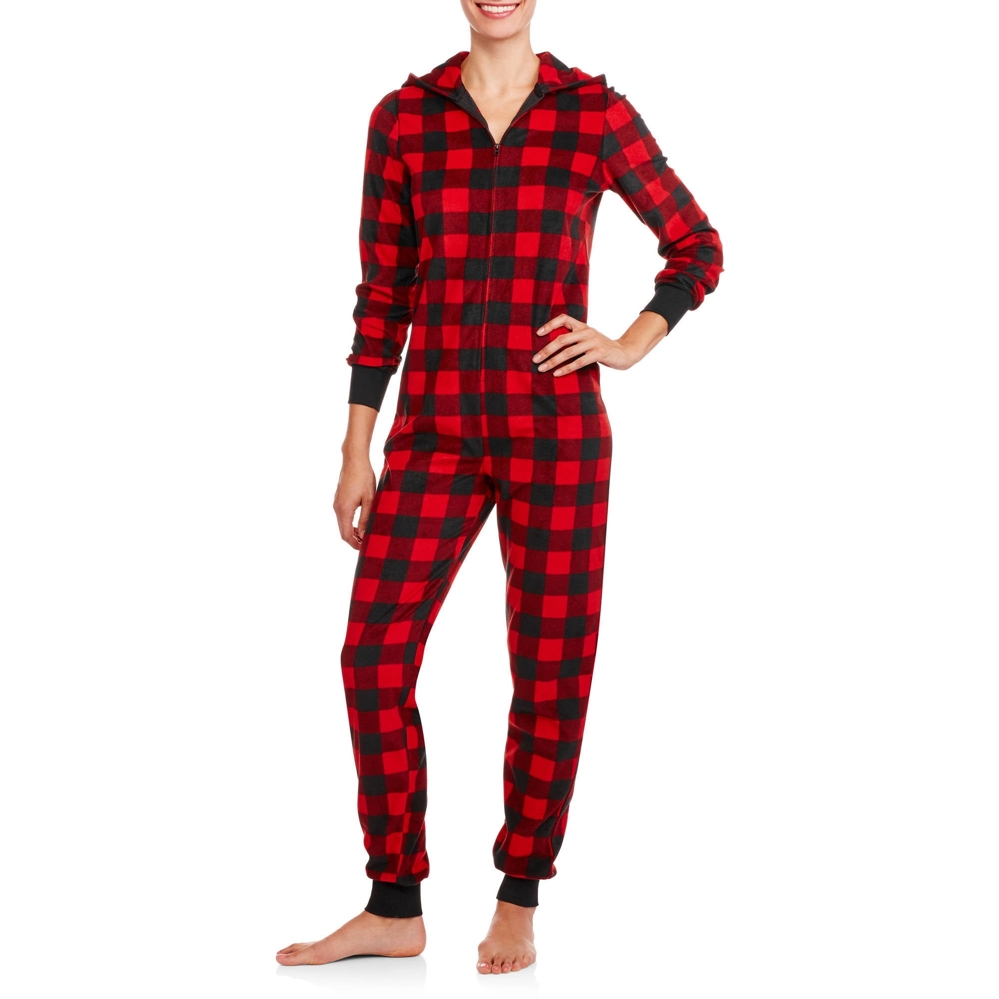 Holiday Family Pajamas Buffalo Plaid Onesies Sleepwear Union Suits with