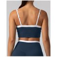 thumbnail image 4 of PISONIC Women 2 Piece Two-Piece Contrast Trim Yoga Set, Double Strap Square Neck Padded Sports Bra & High Waist Butt Lifting Full Length Leggings, Workout Gym Activewear Outfit, 4 of 8
