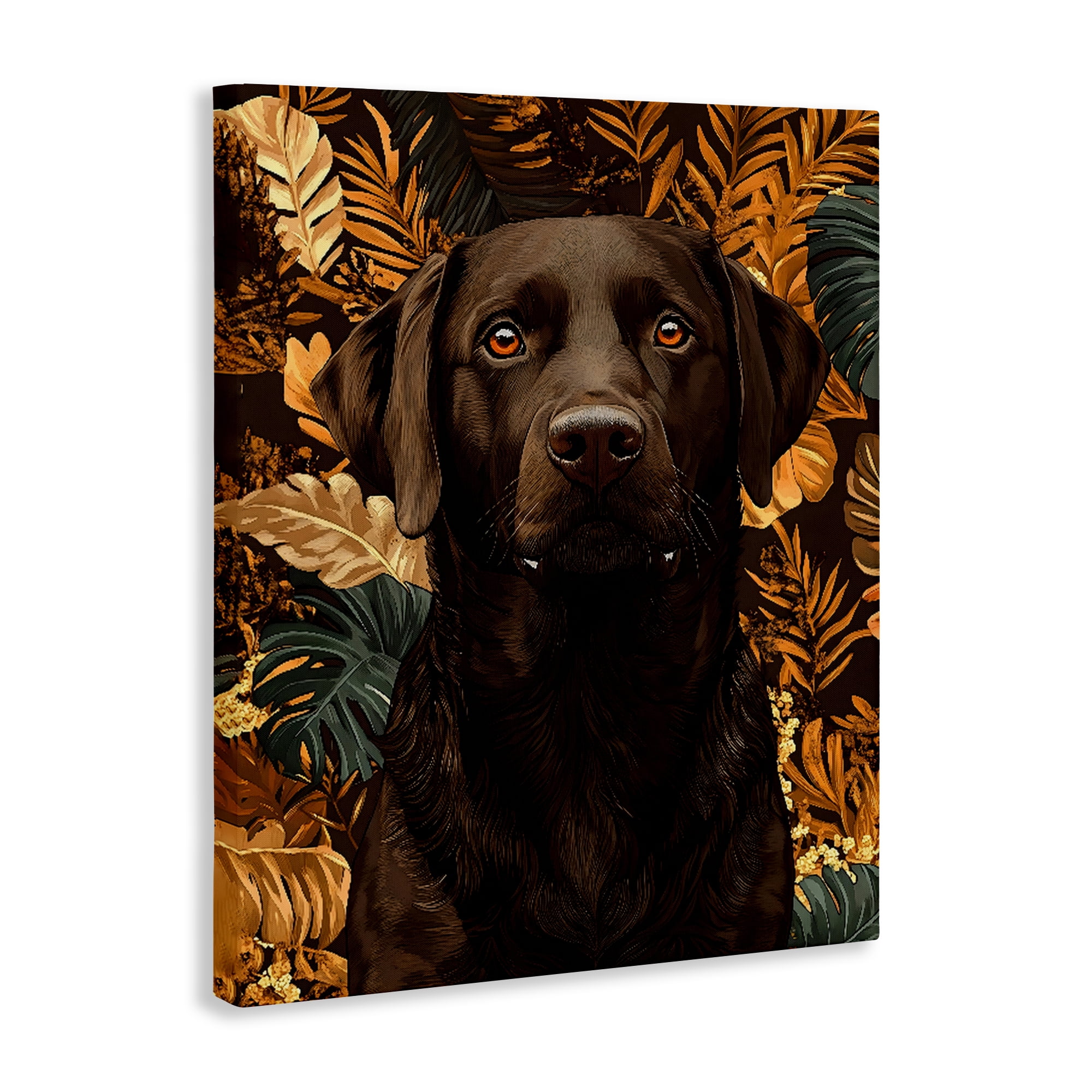 Stupell Industries Labrador with Golden Leaves Canvas Wall Art, design by Creative Studio