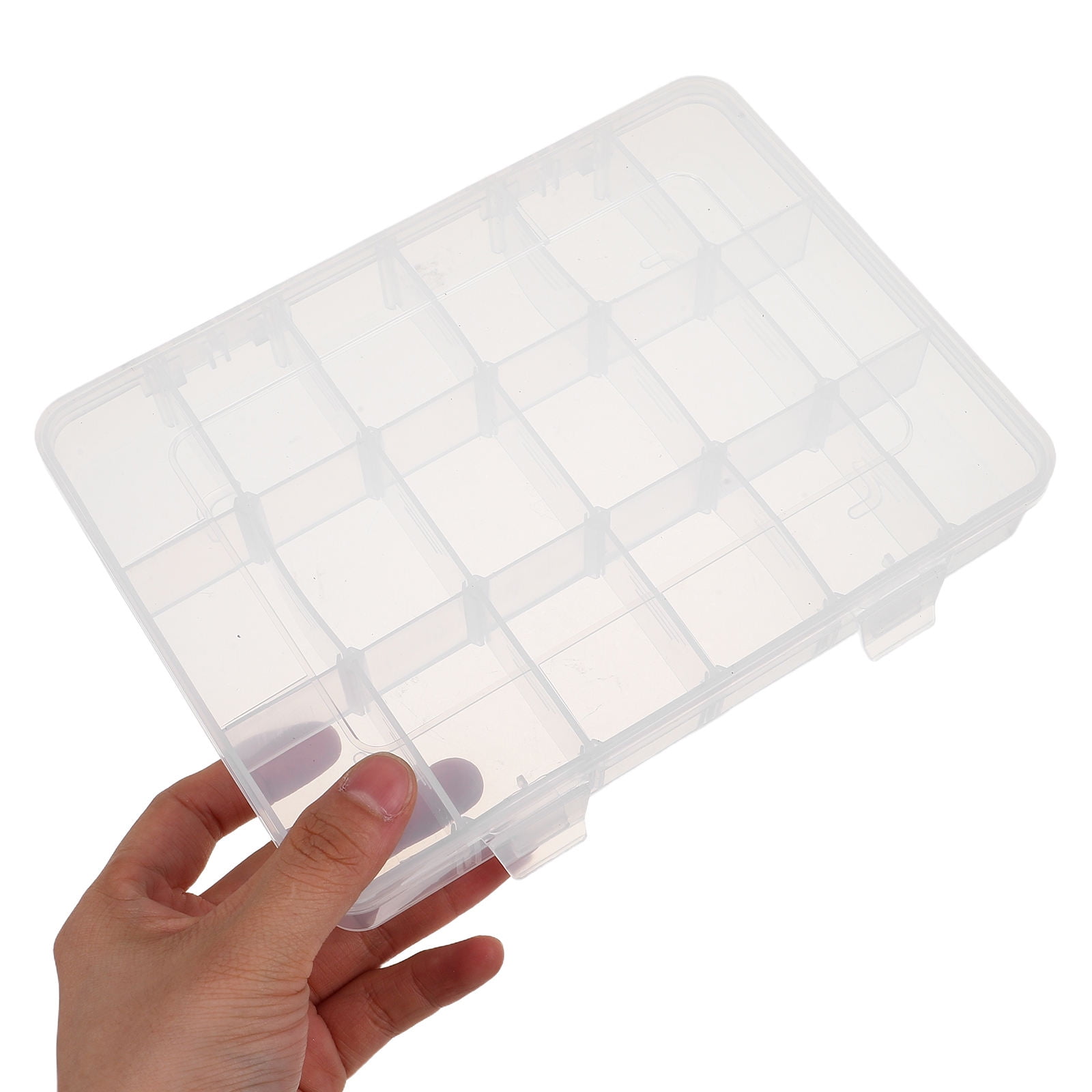 LABSERRON Grids Bead Organizers Small Parts Organizer Transparent 4Pcs