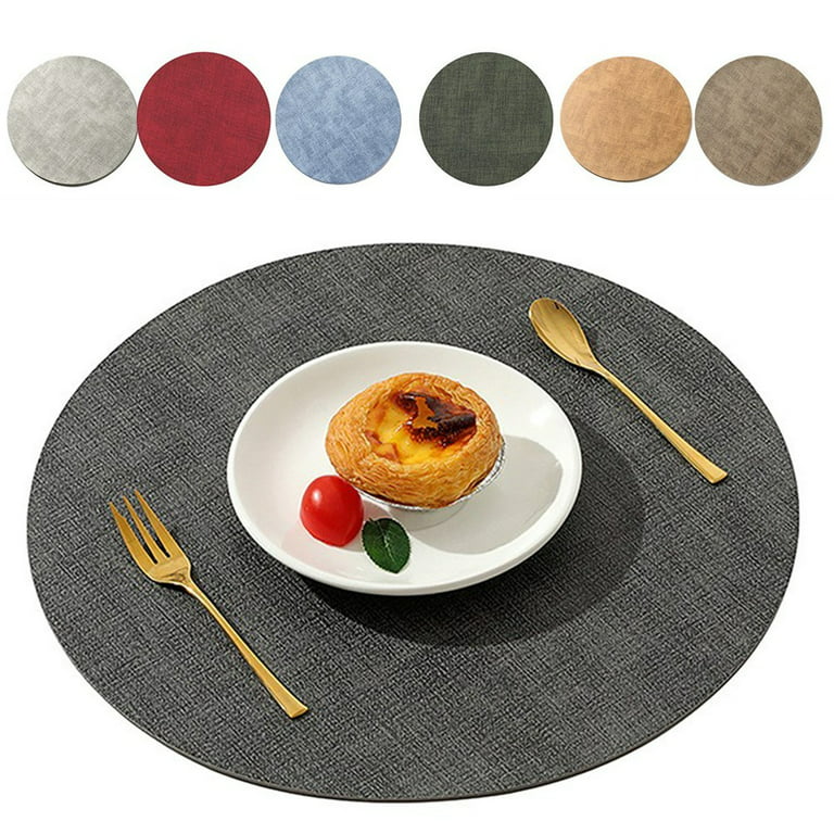 SLKQG Faux Leather Placemats Set of 6 Double-Sided Soft Texture - Easy  Clean Waterproof Place Mats - Heat Resistant Wipeable Table Mats for Dining