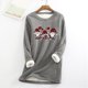 thumbnail image 1 of Pntutb Moda para mujer Estampado de Navidad Manga regular Otoño Invierno Suelta Vacaciones Casual Manga Cuello redondo Camisa tops Pntutb Pntutb-2783, 1 of 5