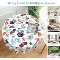 thumbnail image 5 of Summer Round Table Cloth 60 Inch,Seashell Anchor Sunglasses Tablecloth Waterproof Stain Wrinkle Resistant Washable Circle Table Cover for Home Kitchen Dining Room Party Outdoor Picnic, 5 of 6
