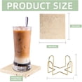 thumbnail image 2 of 4pcs 4" Travertine Marble Coasters for Drinks Natural Coasters Set,Square of Stone Drink with Gold Cup Holder,Non Slip Cork Backing,Protect Tables from Stains Scratches Housewarming Gift, Wedding, 2 of 4