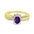 thumbnail image 6 of 14k Yellow Gold Oval Amethyst And Diamond Ring, 6 of 6