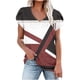 thumbnail image 2 of Fiudx Ofertas Del Día Camiseta Holgada con Cuello En V Estampada para Mujer, 2 of 4