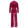 thumbnail image 6 of Elainilye Fashion Women Two Piece Outfits Gold Velvet Sports Suit Long Sleeve Hooded Sweatshirt and Sweatpants Casual Sweatsuit Set,Pink, 6 of 7