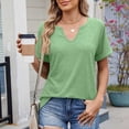 thumbnail image 4 of Plus Size Womens Casual V Neck Short Sleeve Basic T Shirt Comfortable Solid Color Top for Everyday Wear, 4 of 7