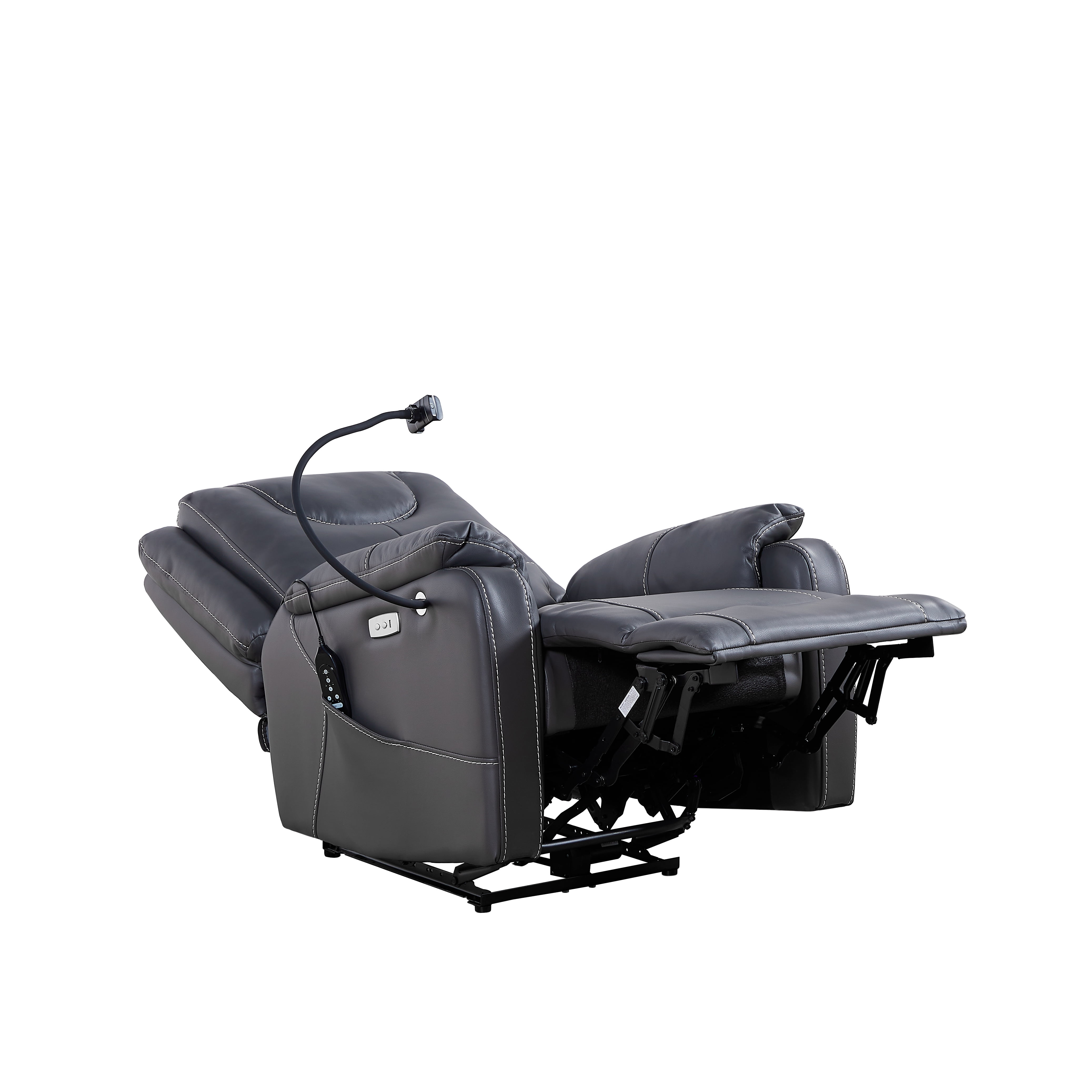 MAYEERTY Zero Gravity Power Recliner with Massage, Heating & Phone Holder, Black