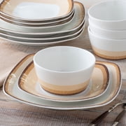 Noritake Colorscapes Layers Desert 12-Piece Square Dinnerware Set, Service for 4